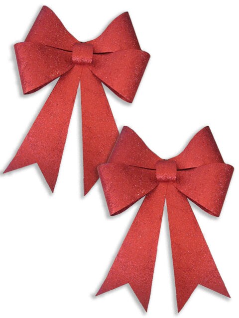 2 Pack 24&#x22; Red Glitter Bow