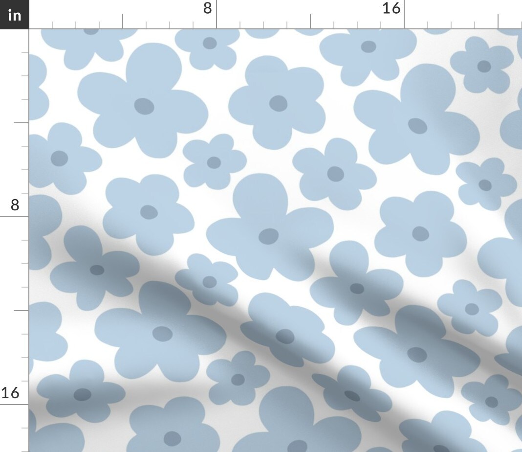 Floral Retro Groovy Daisies Y2K Pastel Flower Custom Printed Fabric by Spoonflower Various Fabrics by the Yard or Fat Quarter