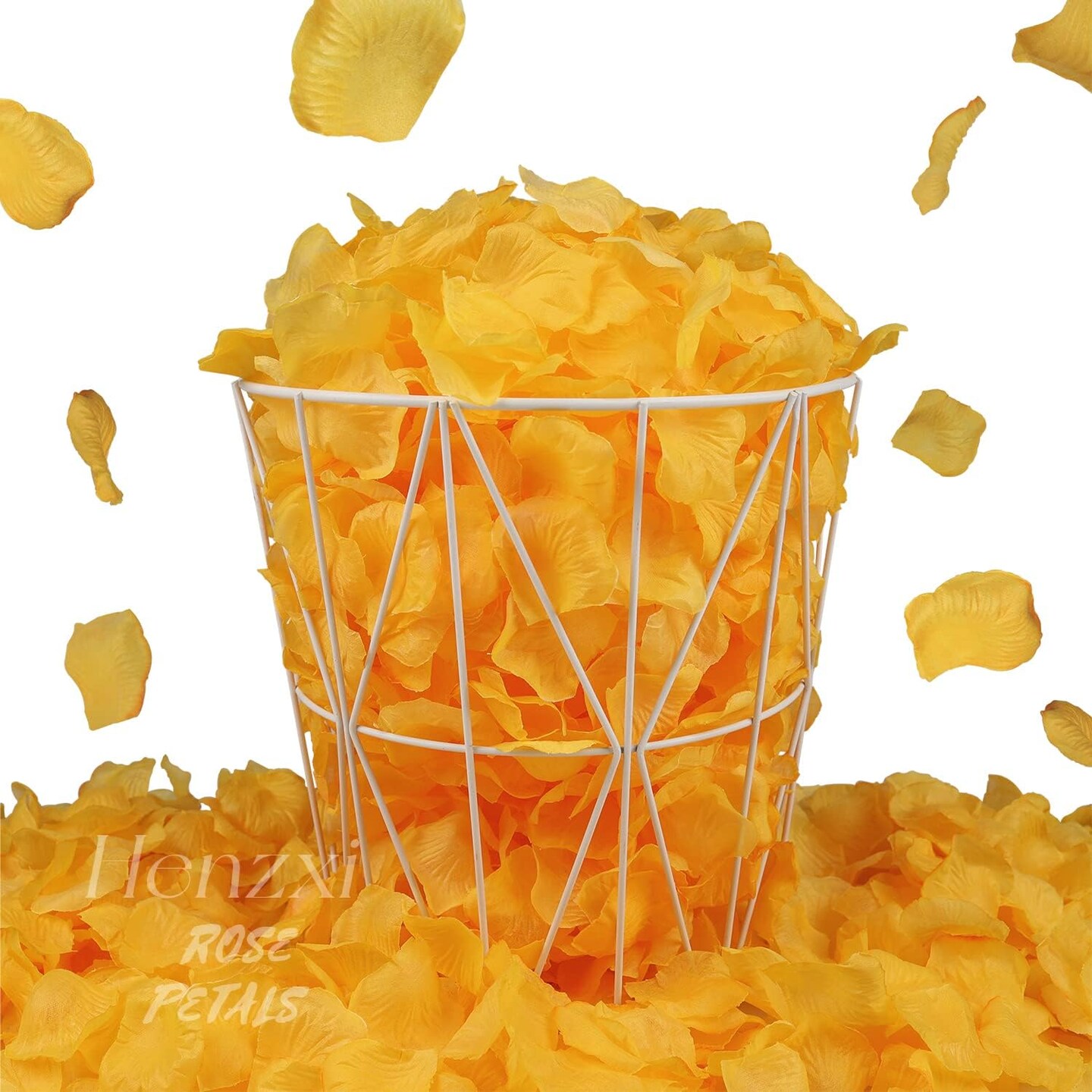 1000 Pcs Royal Yellow Rose Petals, Artificial Flower Petals, for Romantic Night, Wedding, Event, Party, Valentine Decor