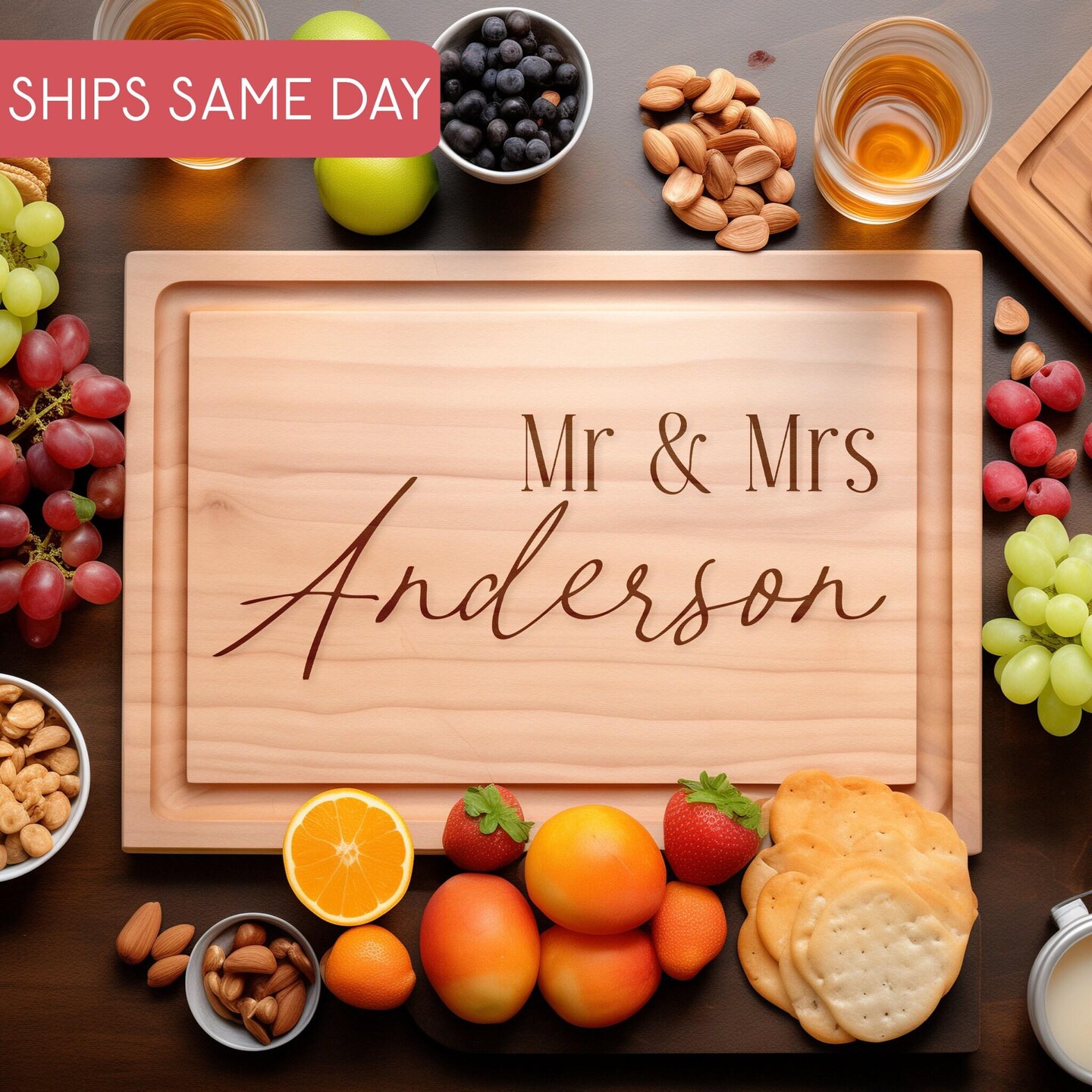 Custom Cutting Board, Laser Engraved Butcher Block / Newlywed Gift, Engagement Gift, store or Anniversary Present