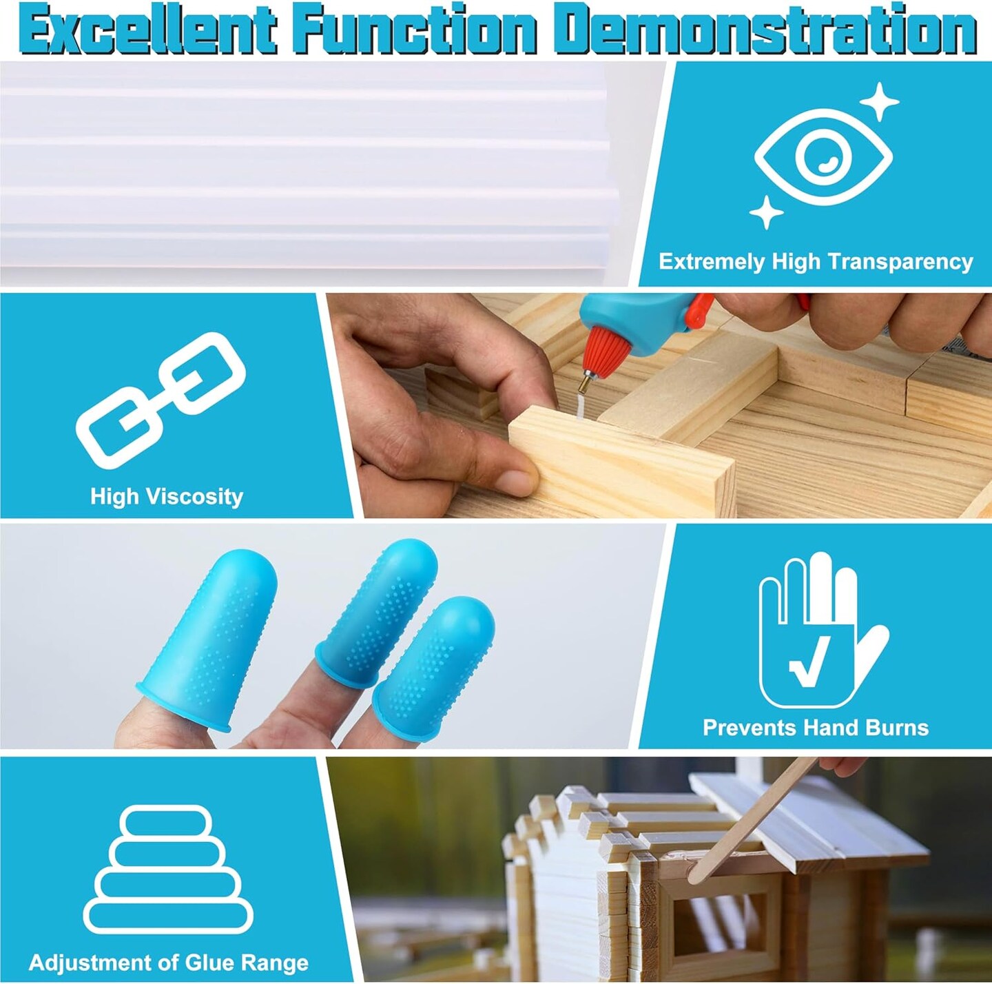 40W Glue Gun,Hot Glue Gun with 30 Glue Sticks Glue Gun and Sticks Set, Hot Glue Gun for Home Repair Crafting DIY Arts
