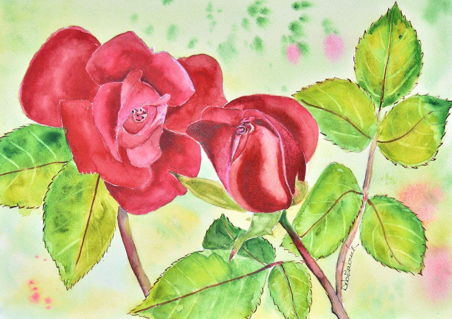 Original watercolor - offers roses