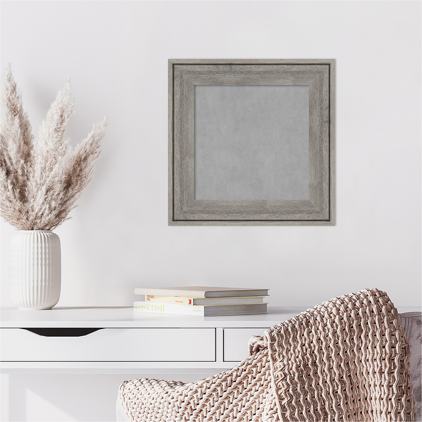 Regis Barnwood Grey Wood Framed Magnetic Board