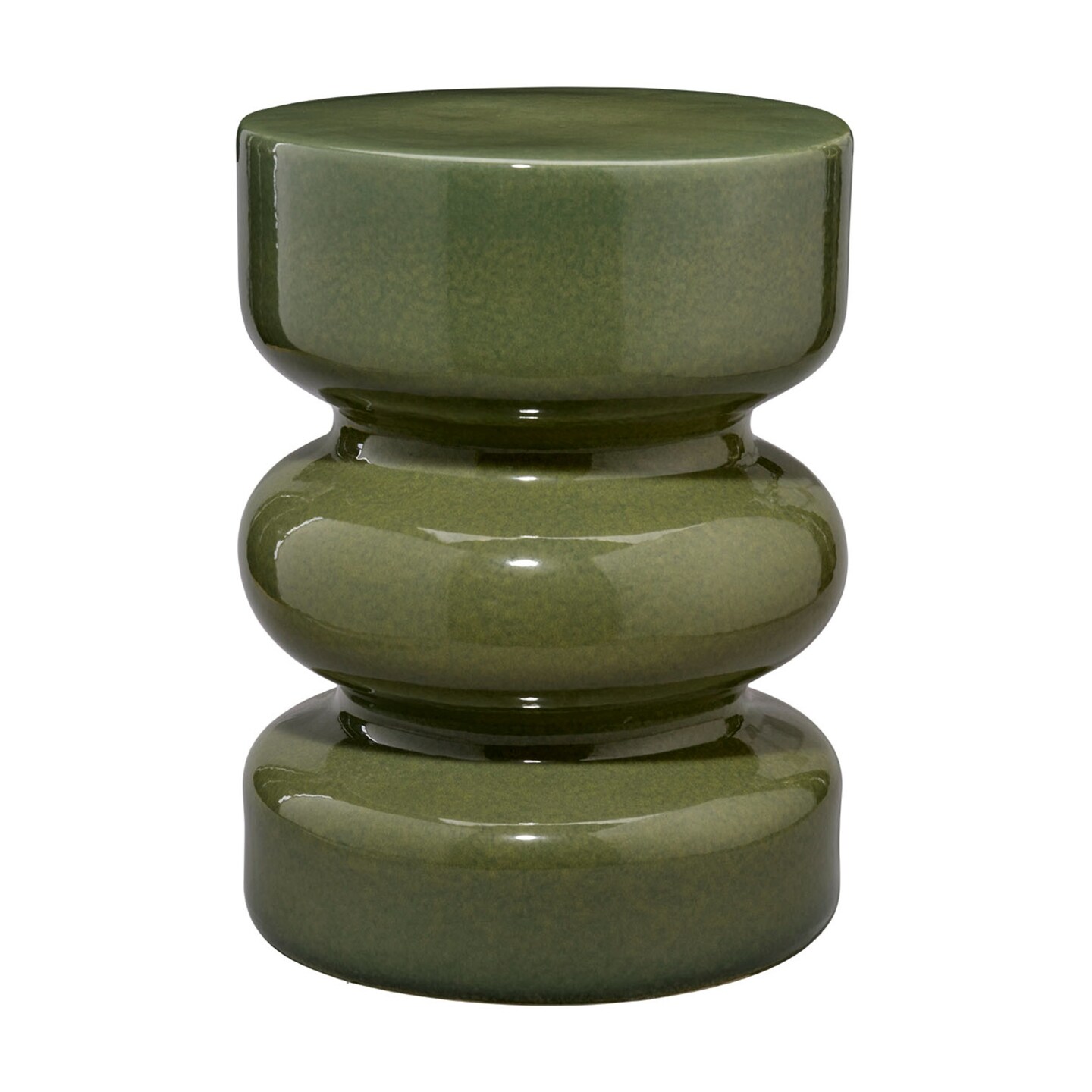 Jamie Young Company Glazed Ceramic Outdoor Garden Stool - 18.5&#x22; - Green