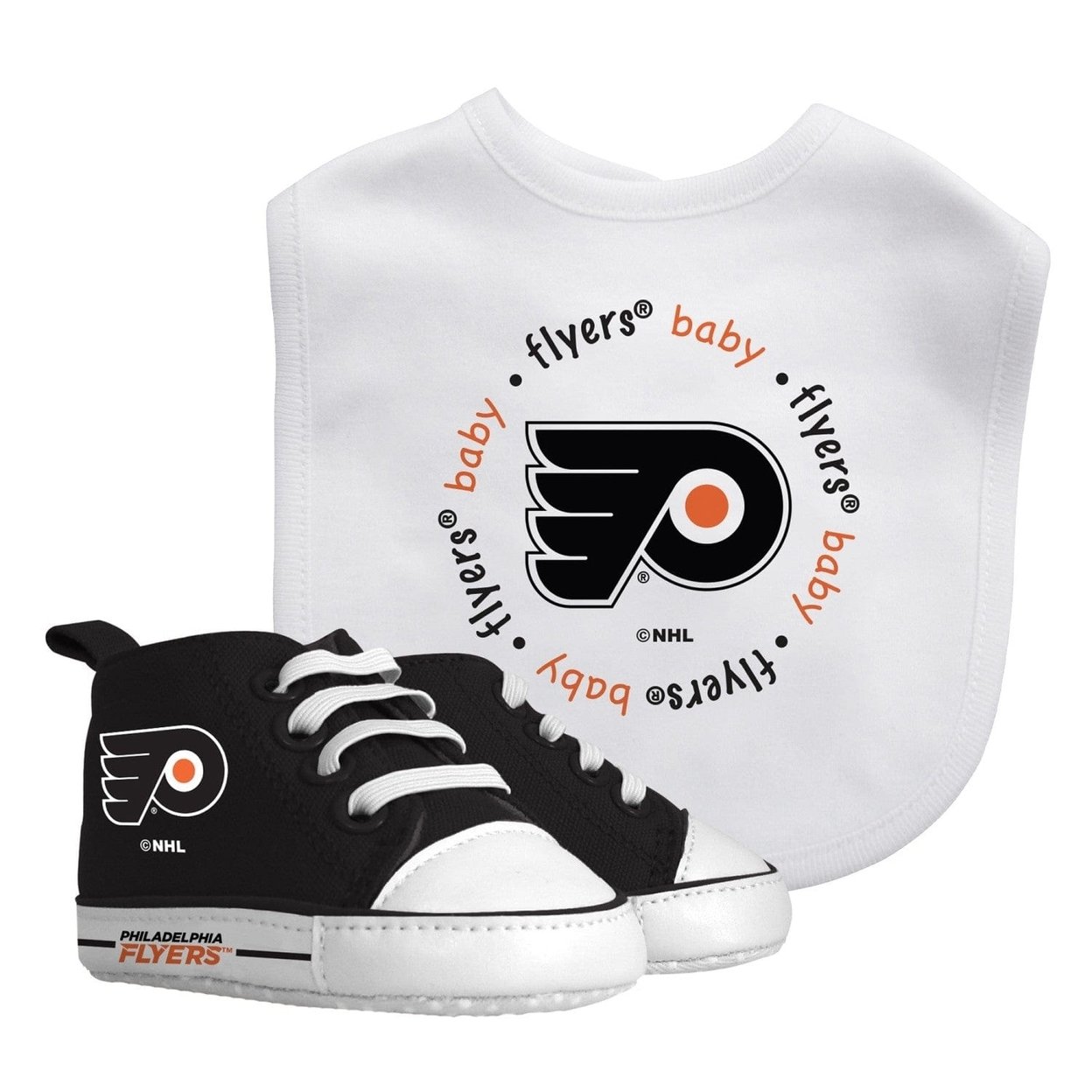 Philadelphia Flyers Baby Gift Set Bib And Pre-Walkers 100 Cotton Unisex