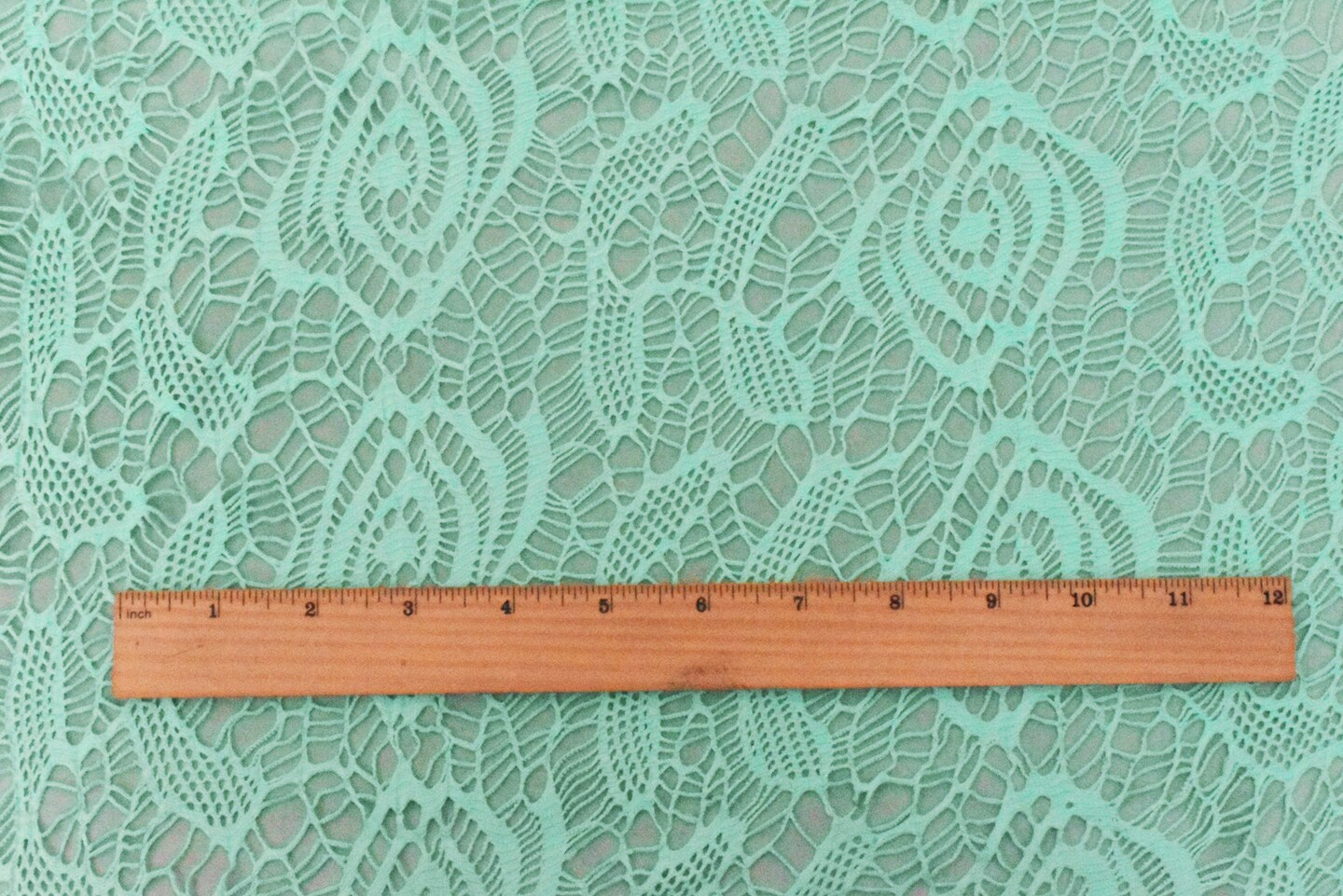 Beachy Teal Abstract Stretch Poly Crochet Knit Fabric By the Yard
