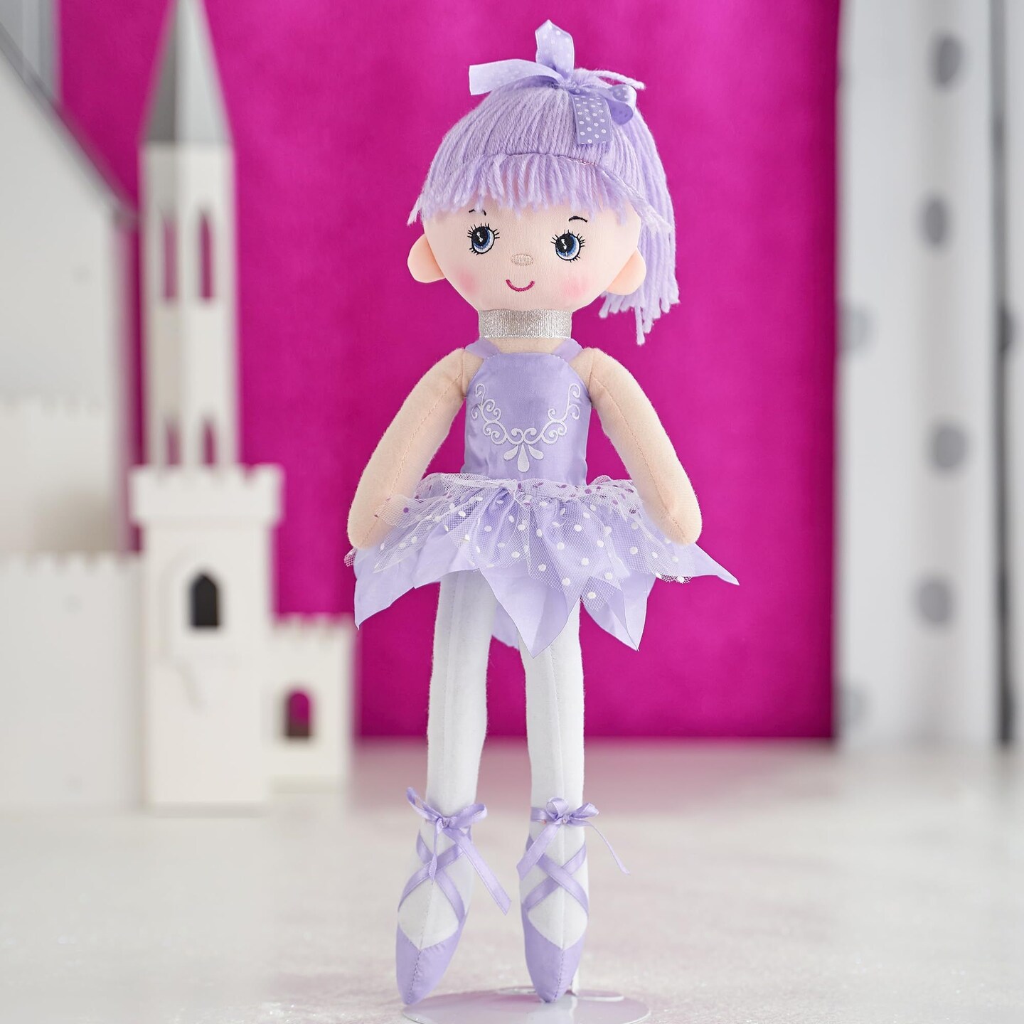 Butterfly Craze Ballerina Dancer Doll - Soft and Cuddly Stuffed Toy Plush, 17 Inches Tall, Ideal Gift for Toddlers & Little Girls to Embrace Their Inner Dancer & Unleash the Joy of Ballet, Purple