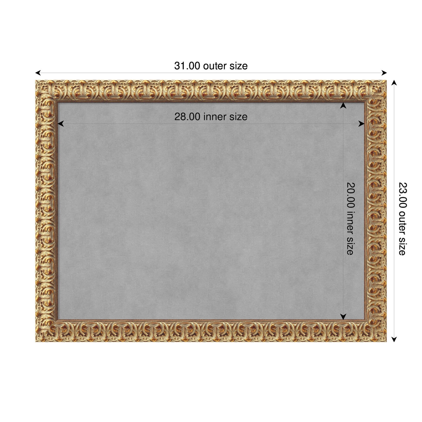 Florentine Gold Wood Framed Magnetic Board