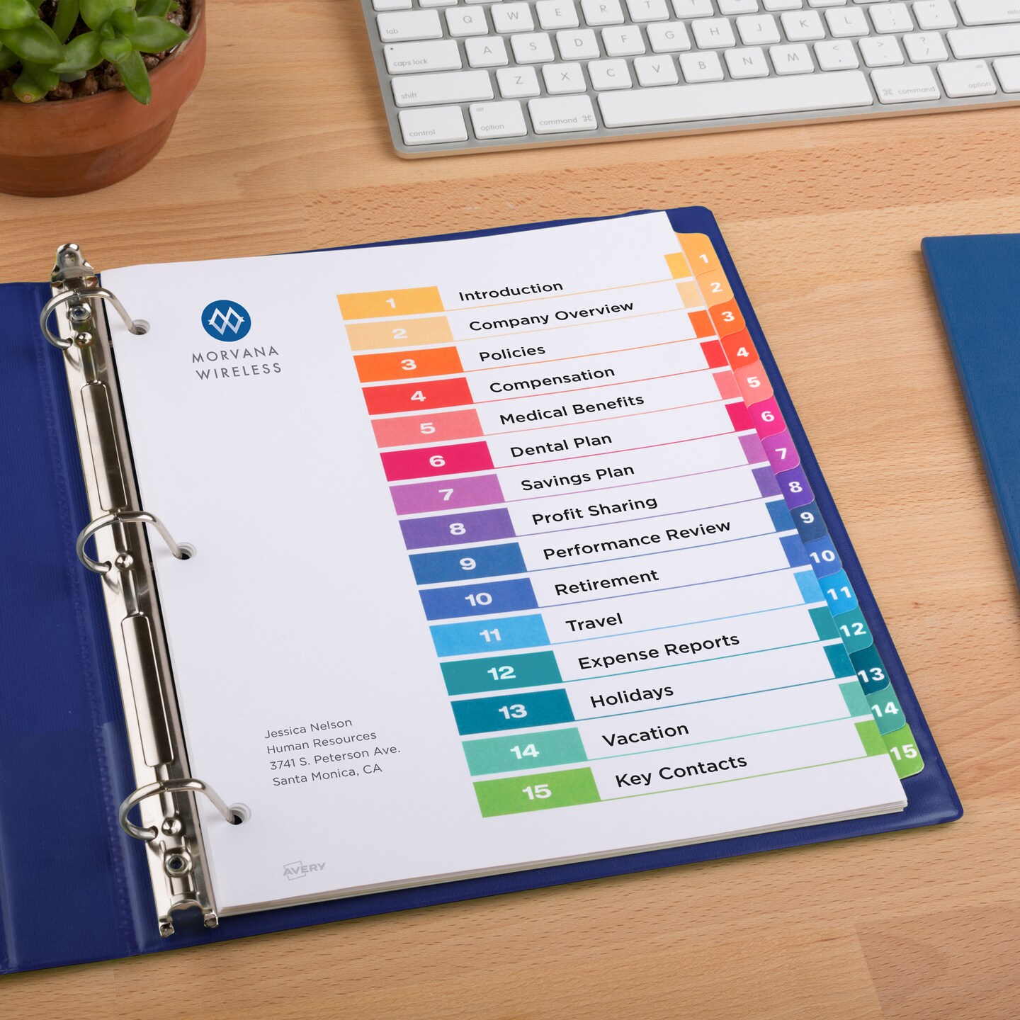 Avery Ready Index 15 Tab Binder Dividers, Customizable Table of Contents, Classic Multicolor Tabs, 3 Sets (11074)