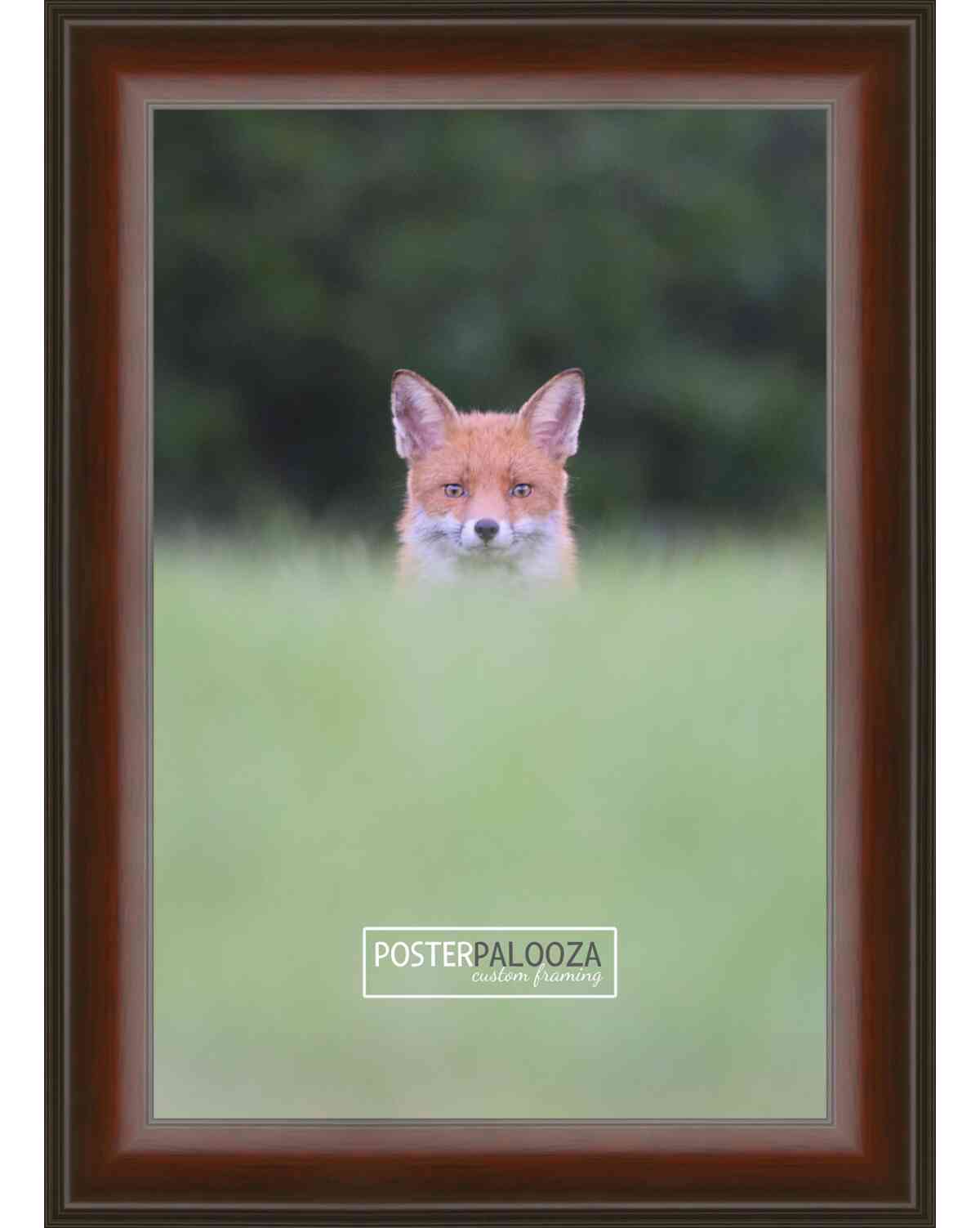 Photo Size Linear Brown Picture Frame - UV Acrylic, Foam Board Backing, Hanging Hardware