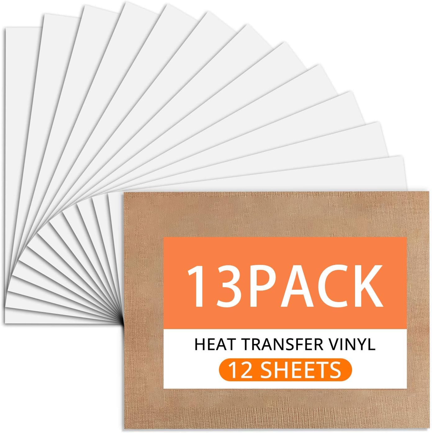 White HTV Heat Transfer Vinyl Bundle: 13 Pack 12" x 10" White Iron on Vinyl (White)