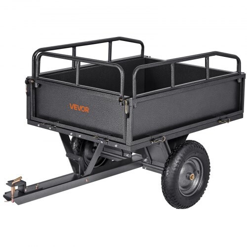 10 cu.ft Trailer Utility Yard Hauler 500 lbs Heavy Duty Hand Foot Dump