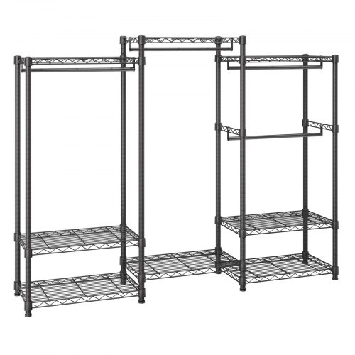 Heavy Duty Garment Rack 800 lbs Adjustable Clothes Organizer with 8 Shelves 4 Rods