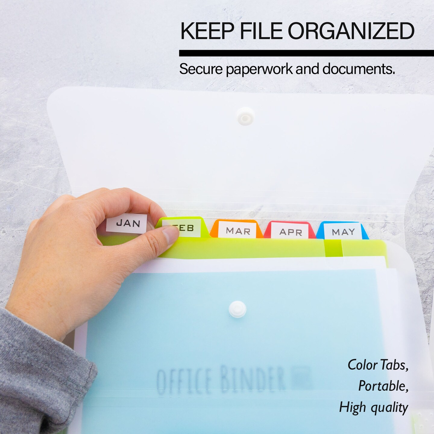 BAZIC Expanding File Folder Letter Size Vertical Poly 5-Pocket