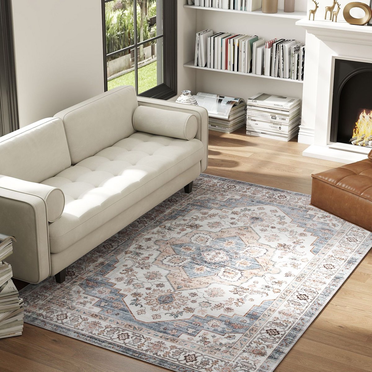 Edge Collections - 48&#x22; x 72&#x22; - Multicolor - Vintage-Style Plush Rug!