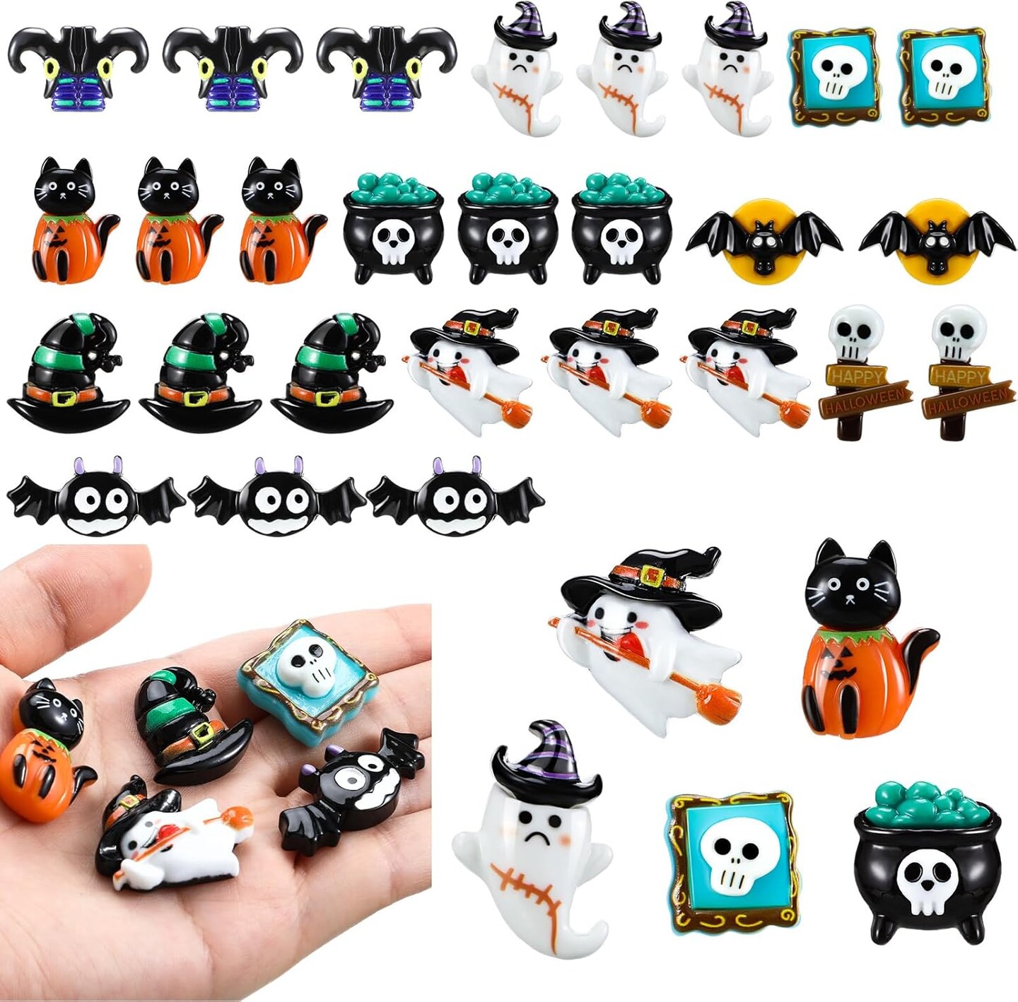 Figurines Resin Pumpkin Ghost Ornaments Mini Halloween