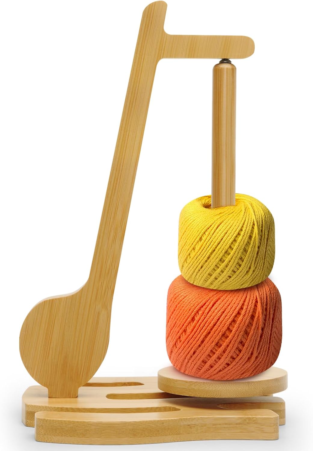 Yarn Holder for Knitting and Crocheting Wooden Yarn Spinner with Magnetic Metal