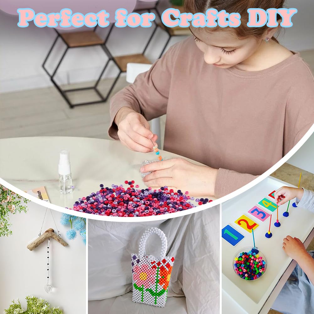 QPIXVB 1100pcs Pony Beads,Craft Beads,Hair Beads,Purple Beads for Bracelets,Christmas Beads,Small Bulk Beads,Beads &#x26; Bead Assortments,Bracelet Beads,Kandi Bracelet,Cuentas Para Pulseras