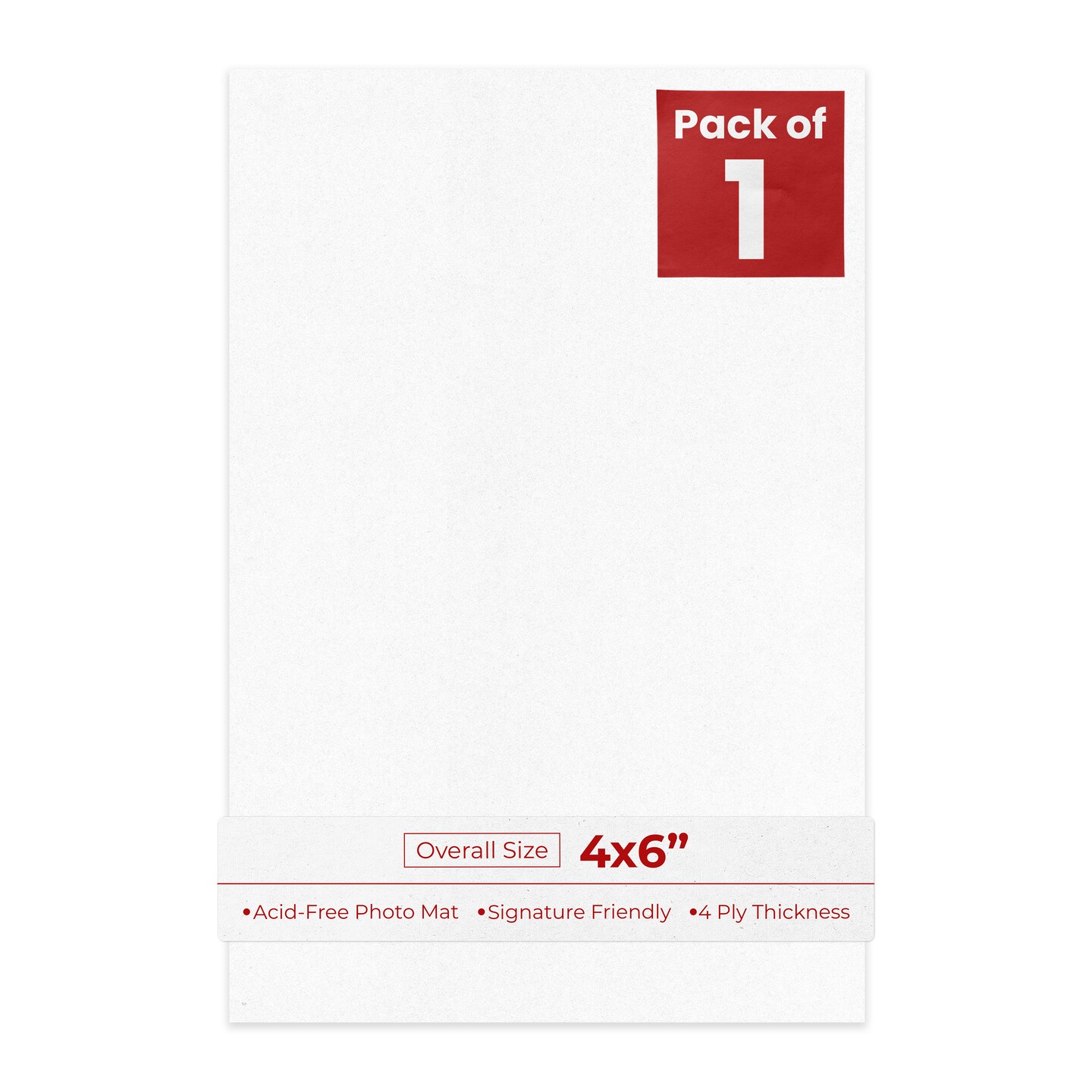 White with Black Core 4x6 Inch Uncut Mat Board - Blank Sheets, No Opening