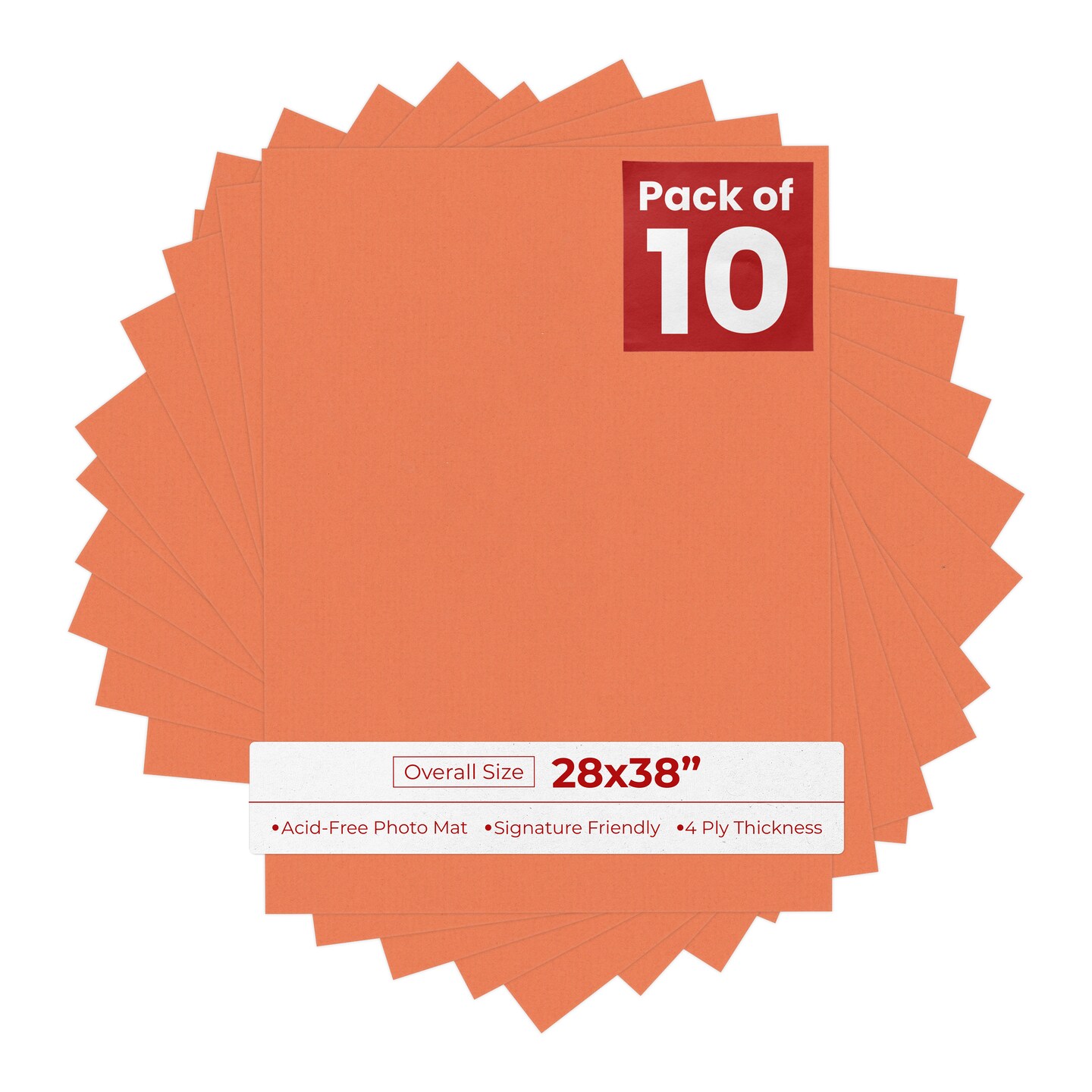 Carnelian Orange 28x38 Uncut Mat Board - Blank Sheets, No Opening ...