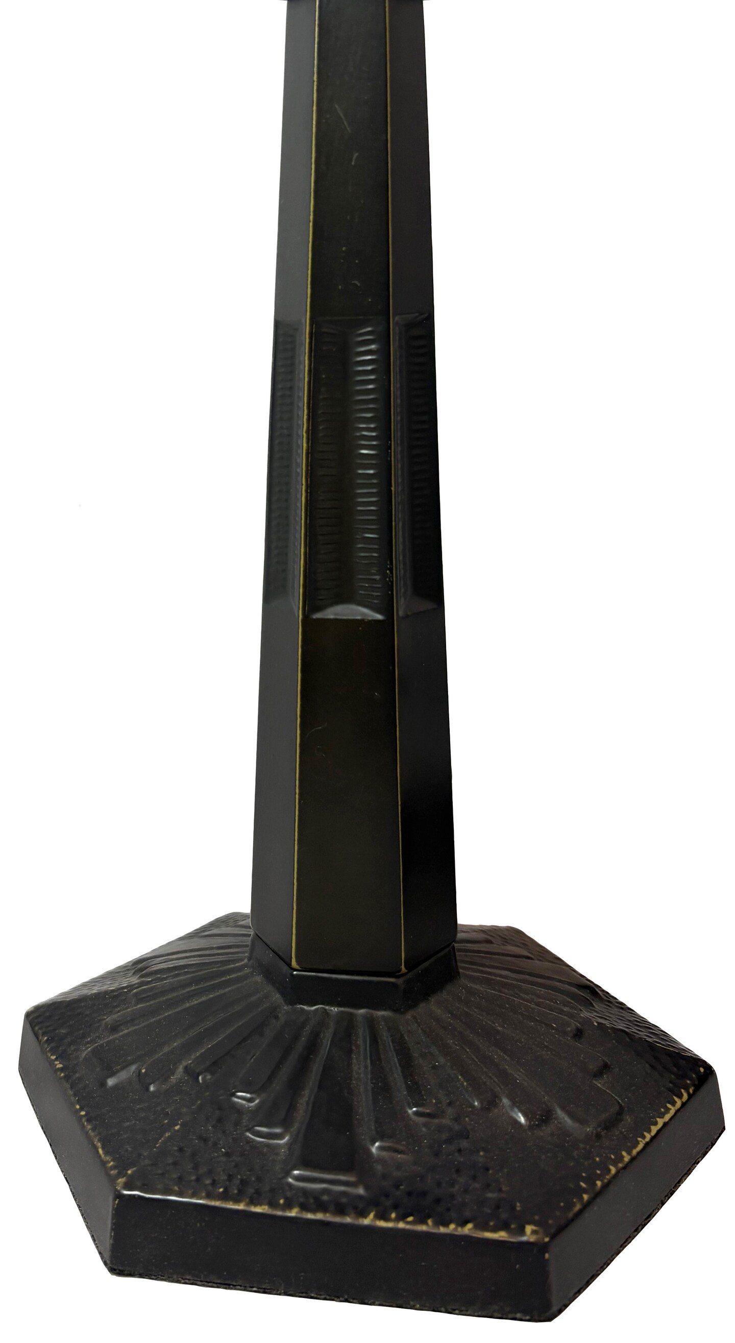 Baroque Metal Lamp Base, Antique Bronze Finish With Gold Highlights, Nicely Weighted, 16.5&#x22; Tall