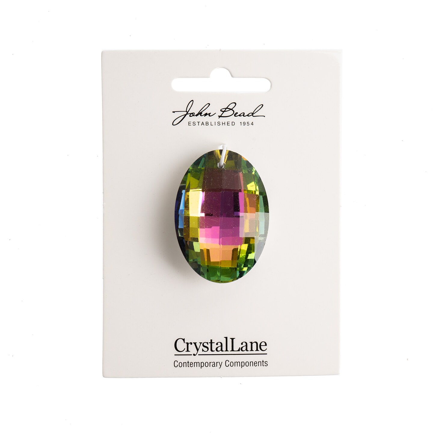 Crystal Lane DIY 27x37mm Oval Faceted Crystal Glass Pendants, 1pc