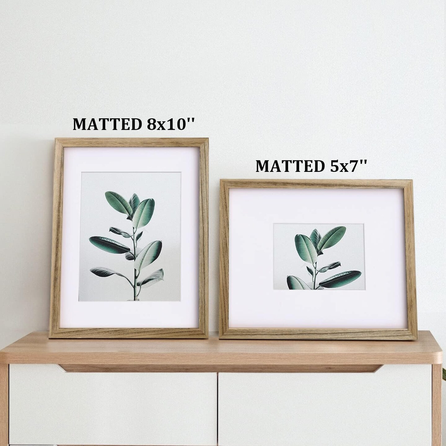 11x14 Picture Frames with Plexiglass, Display Pictures 5x7/8x10 with Mat or 11x14 Without Mat Set of 4 for Tabletop and Wall Mounting, Carbonized Brown