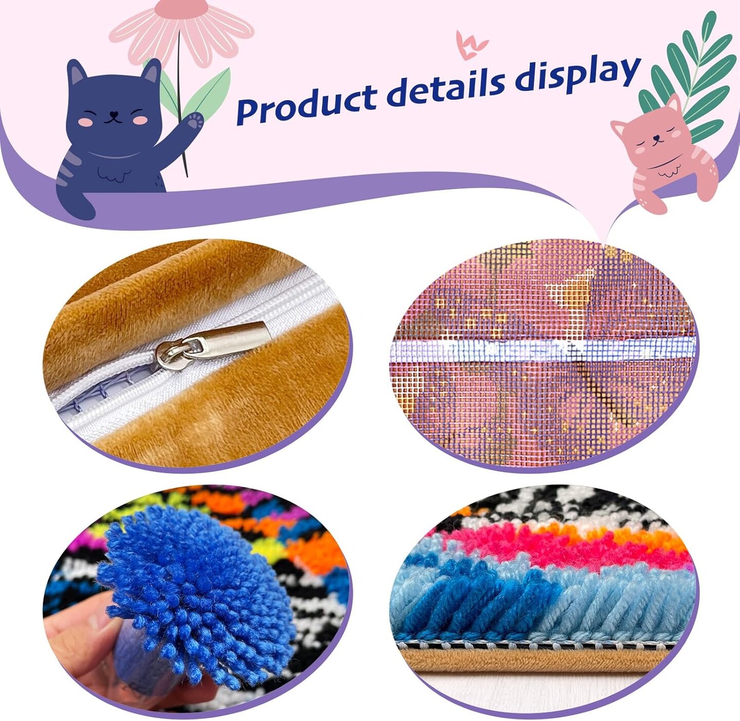 Butterfly & Floral Latch Hook Pillow Kit – DIY Crochet Cushion Kit for Adults & Beginners with Pre-Printed Canvas, Yarn, Hook & Velvet Pillow Insert, 17x17 in – Home & Sofa Decor