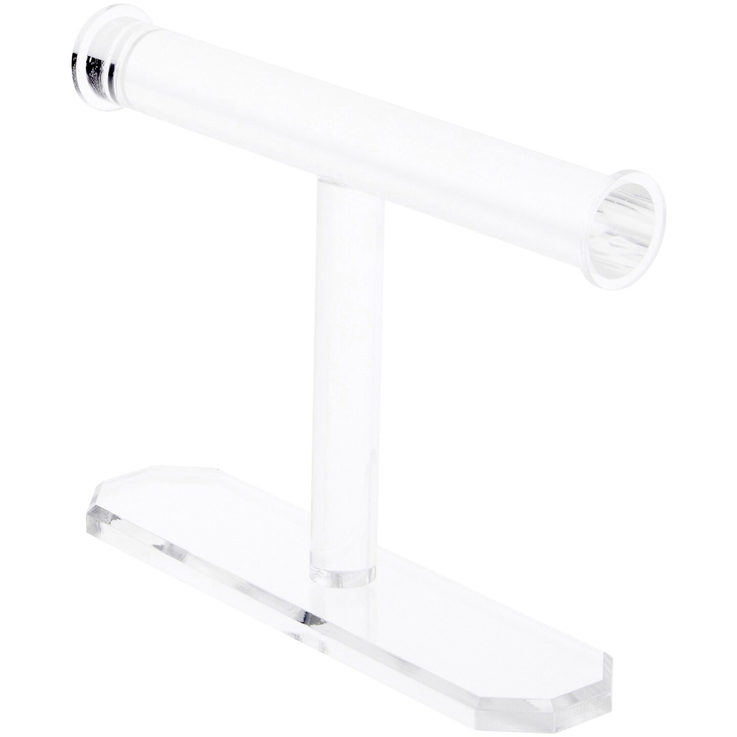 Plymor Clear Acrylic T-Bar Bracelet Display Stand, 6.25" H x 8" W x 2" D
