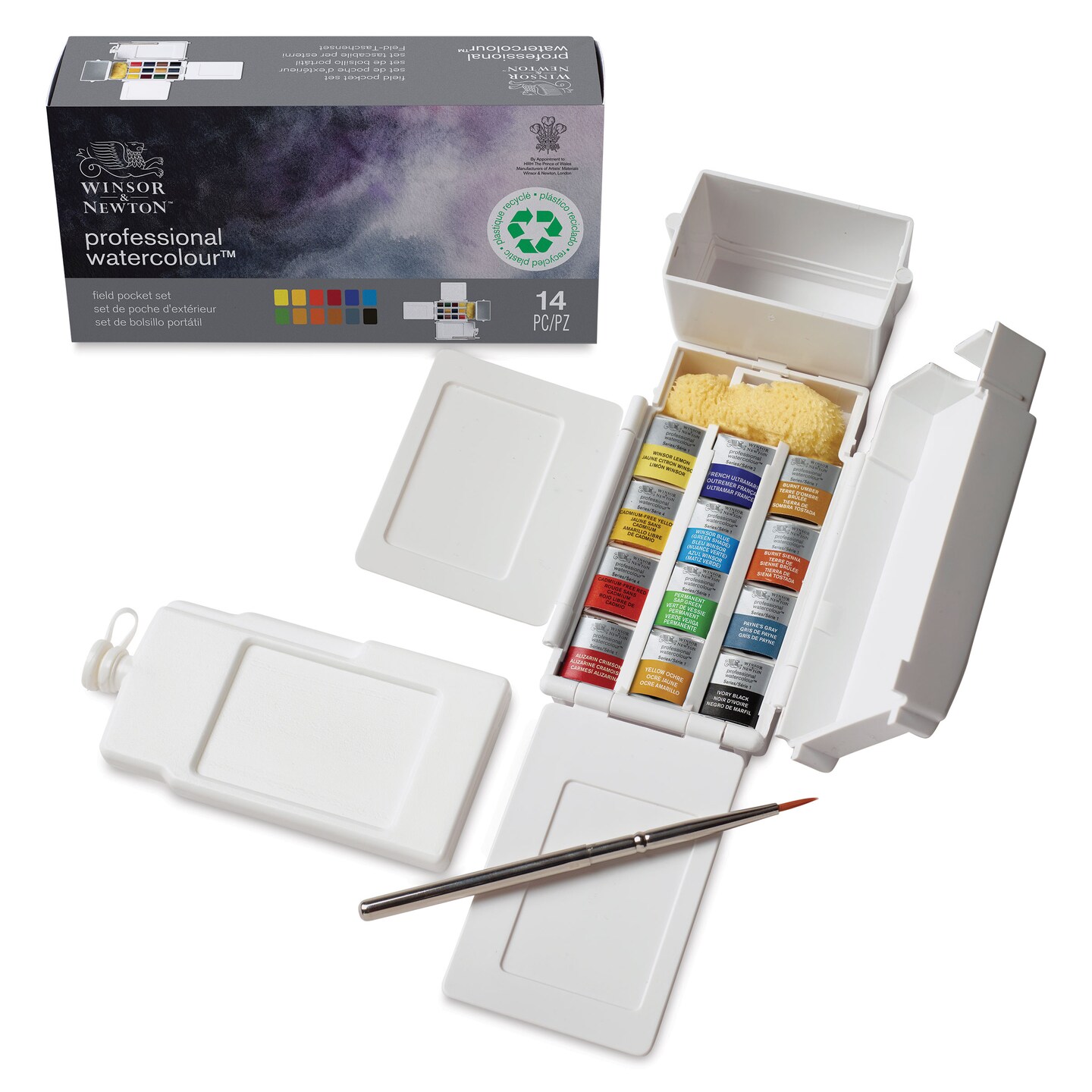 Winsor &#x26; Newton Professional Watercolor - Set of 12 Field Pocket Set,  Assorted, Half Pans