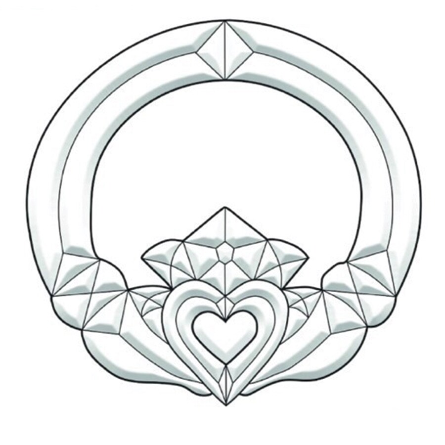 6"x6-1/4" Exquisite Clear Glass Irish Claddagh Bevel Cluster EC821