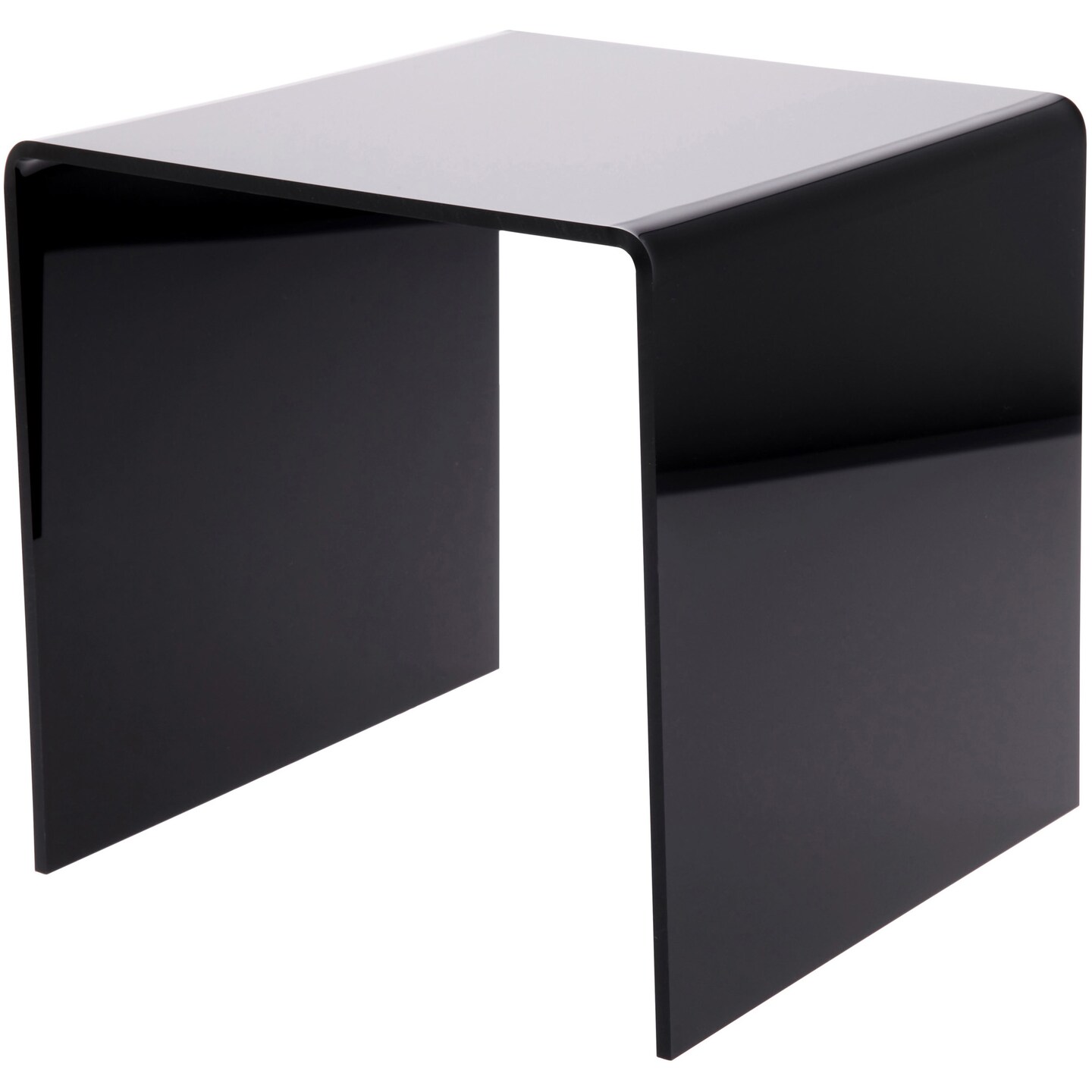 Plymor Black Acrylic Square Display Riser, 9" H x 9" W x 9" D (1/4" thick)