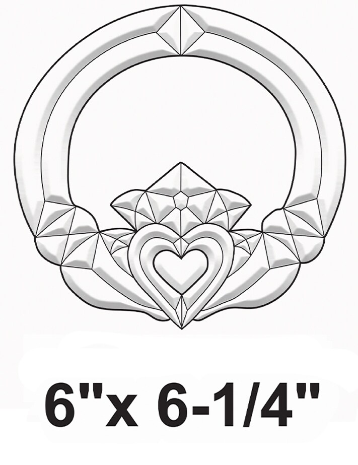 6"x6-1/4" Exquisite Clear Glass Irish Claddagh Bevel Cluster EC821