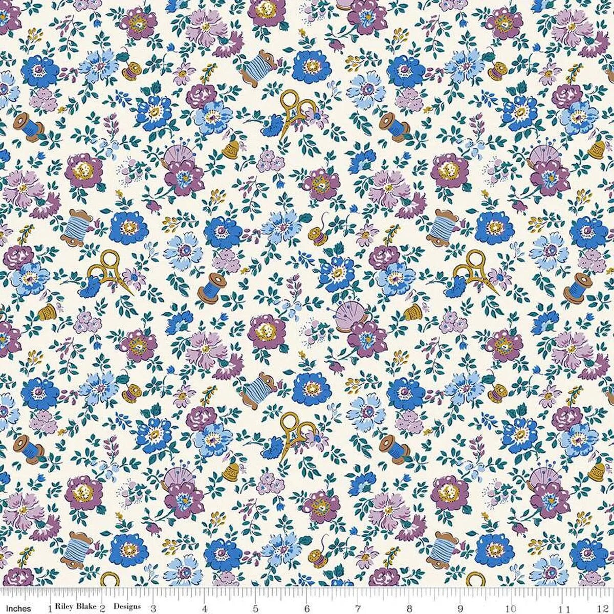 Liberty Tudor Celebration Haberdashery Floral 01667443A 44&#x22;/45&#x22; Fabric Per Yard