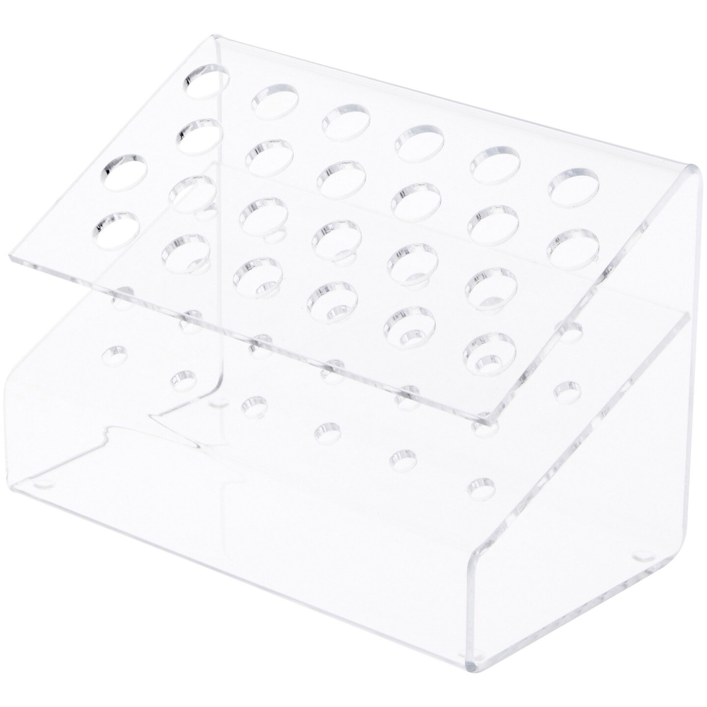 Plymor Clear Acrylic Slanted 24 Pen Display Holder, 4.5" H x 6.5" W x 3.75" D
