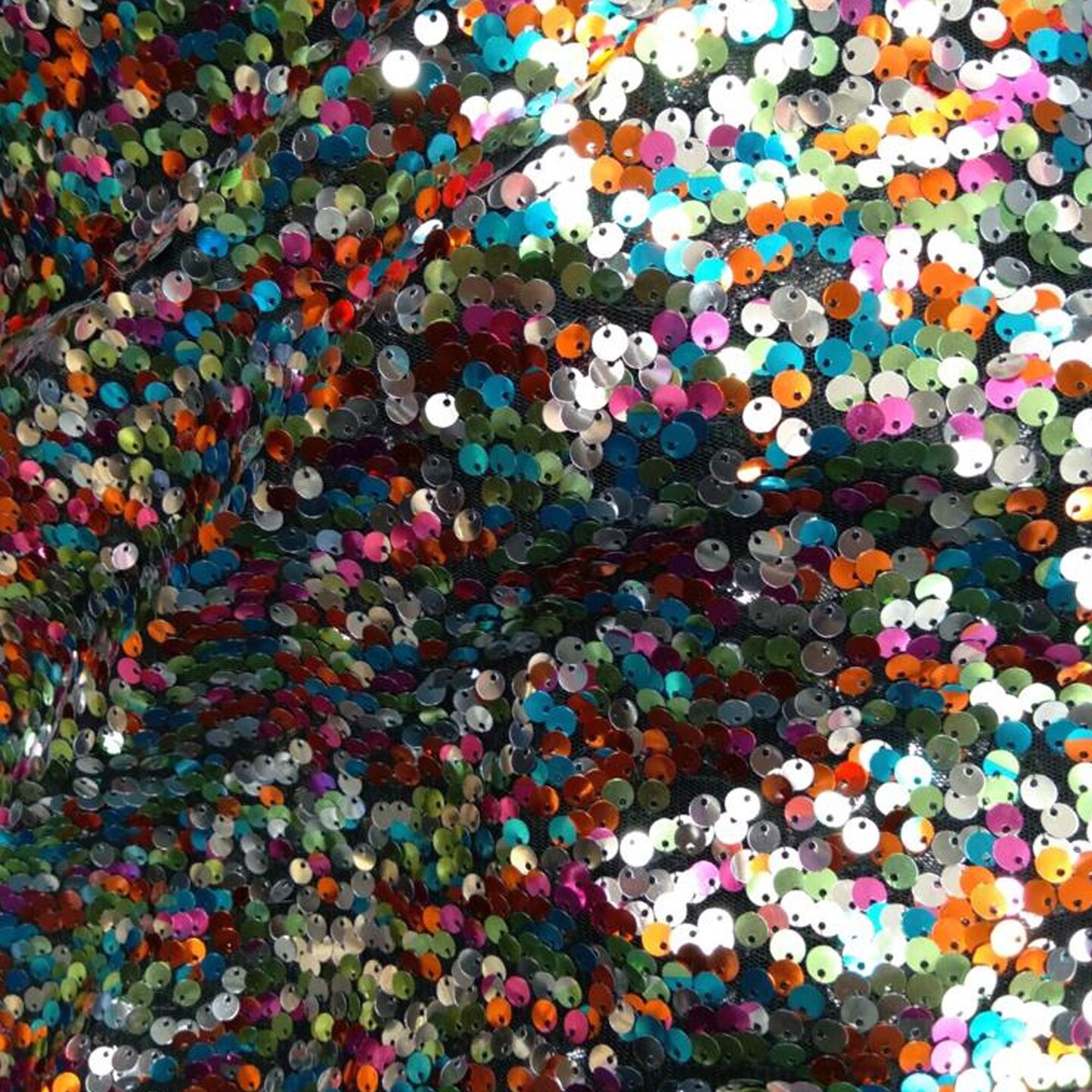 1 Yard Multi Color Sequins Printed Embroidery Fabric for Costumes 60 Inches Wide