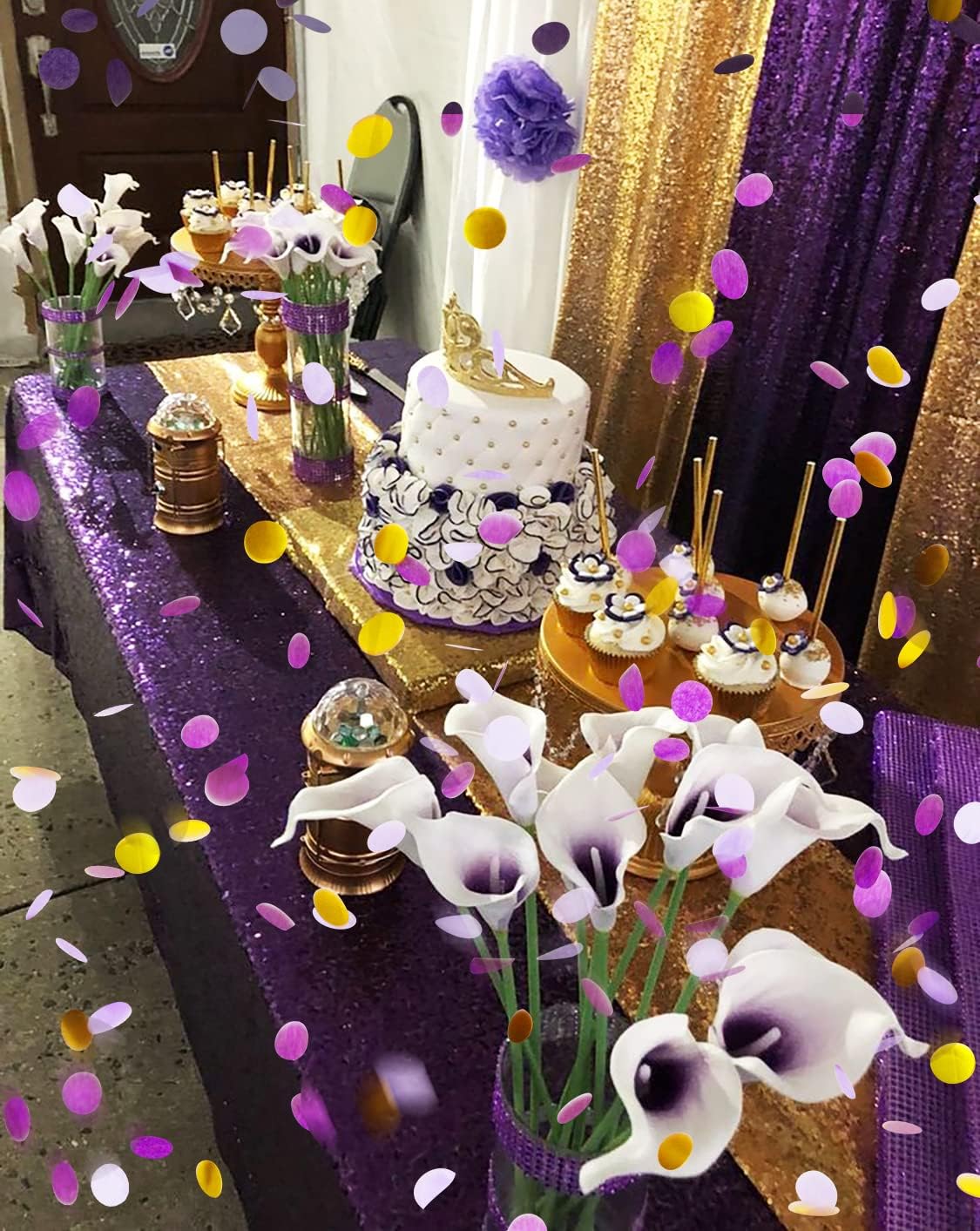 Purple Confetti Table Decorations/Lilac Party Decorations (Lavender)