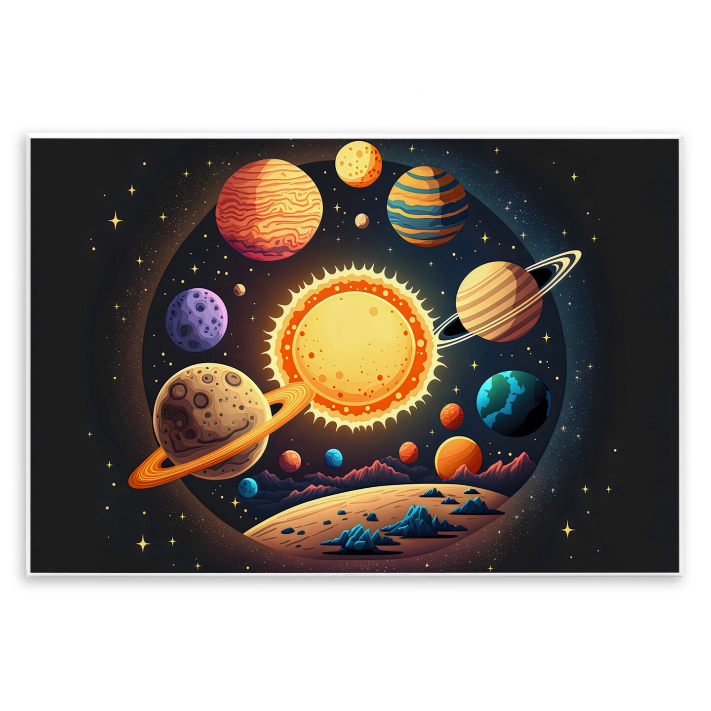 Stupell Industries Round Cosmic Solar System Wall Plaque Art, design by Creative Studio