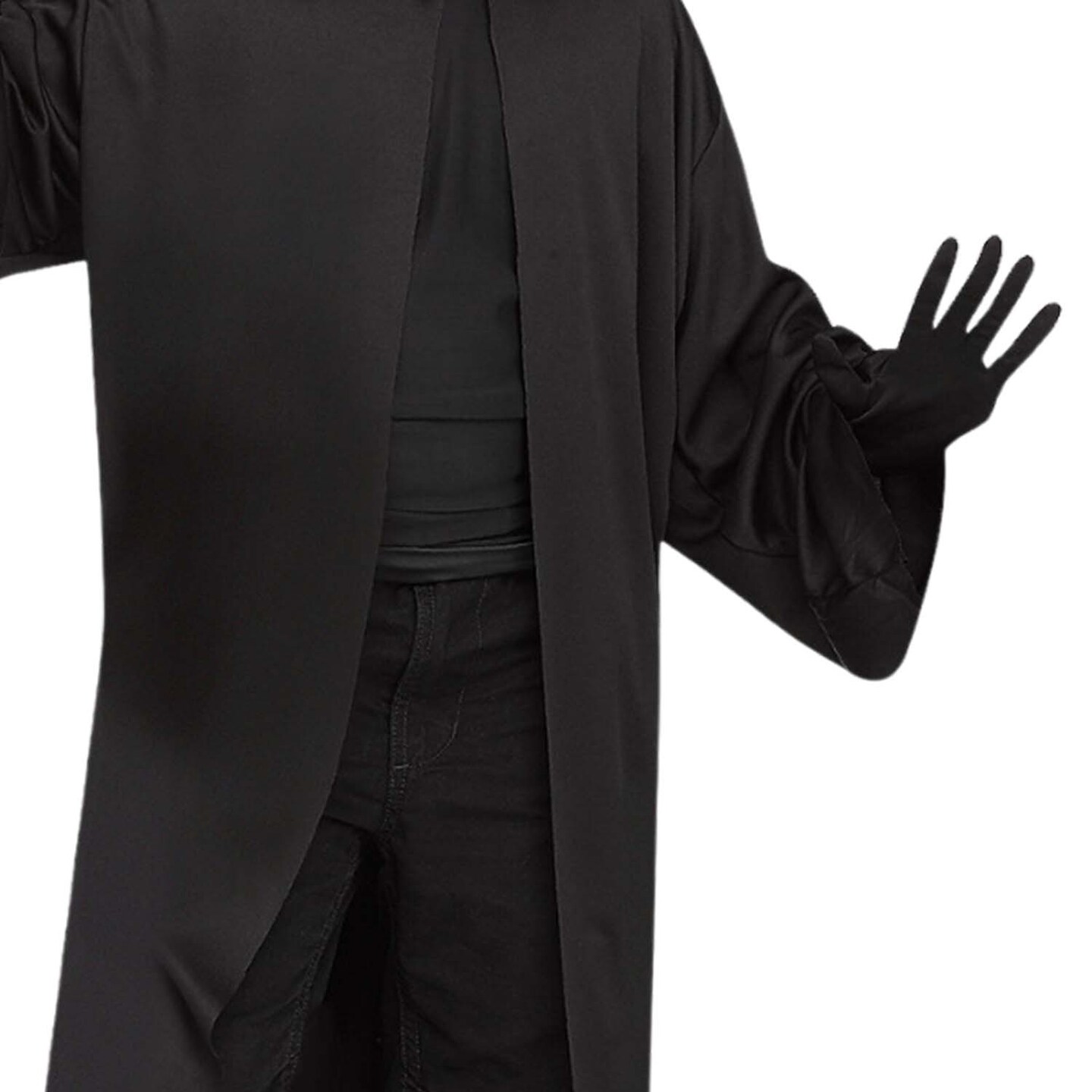 Hooded Robe Black Child Costume Halloween Outfit with Tie Closure