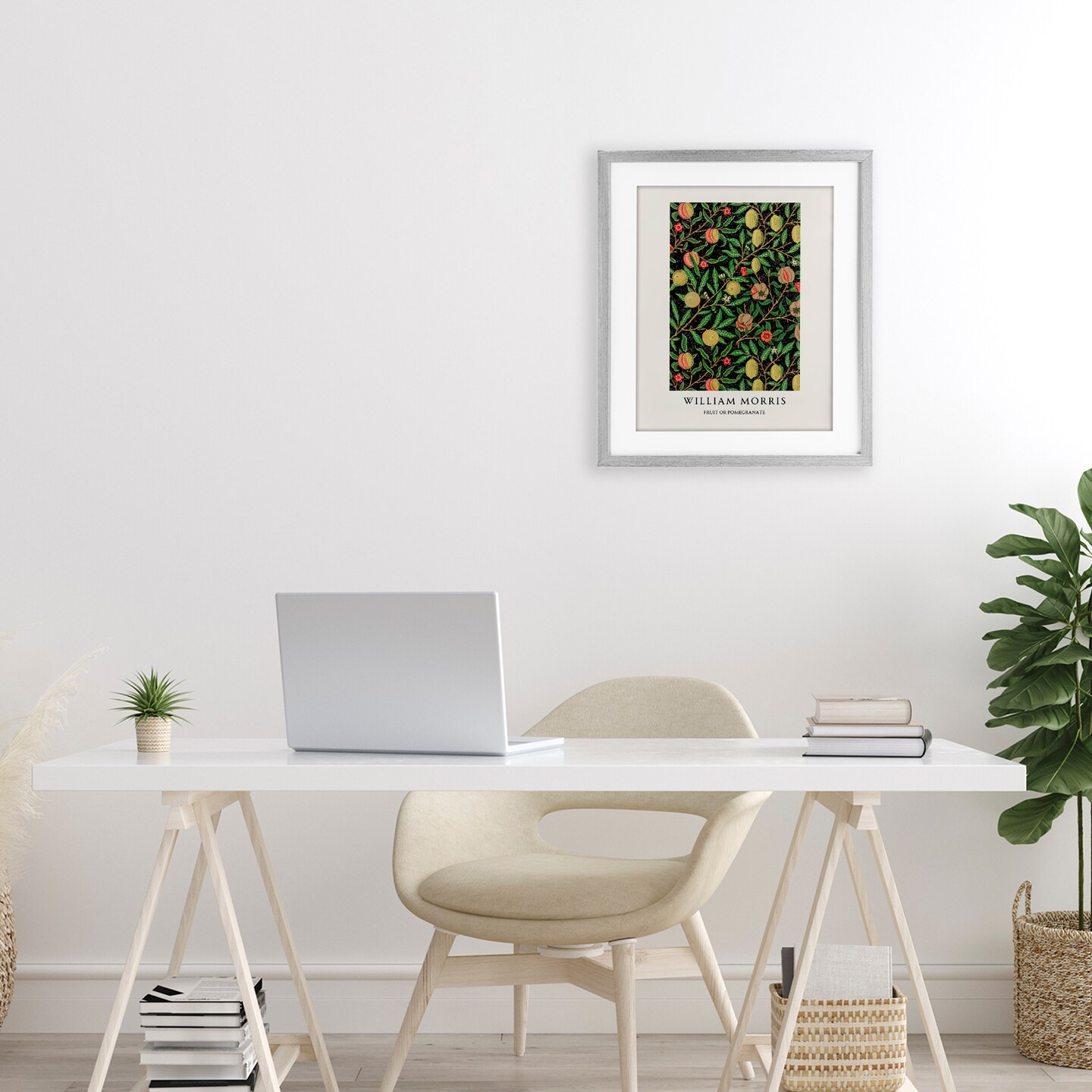 Stupell Industries William Morris Fruit Or Pomegranate Black Framed Print Under Glass, design by Vintage Hustle