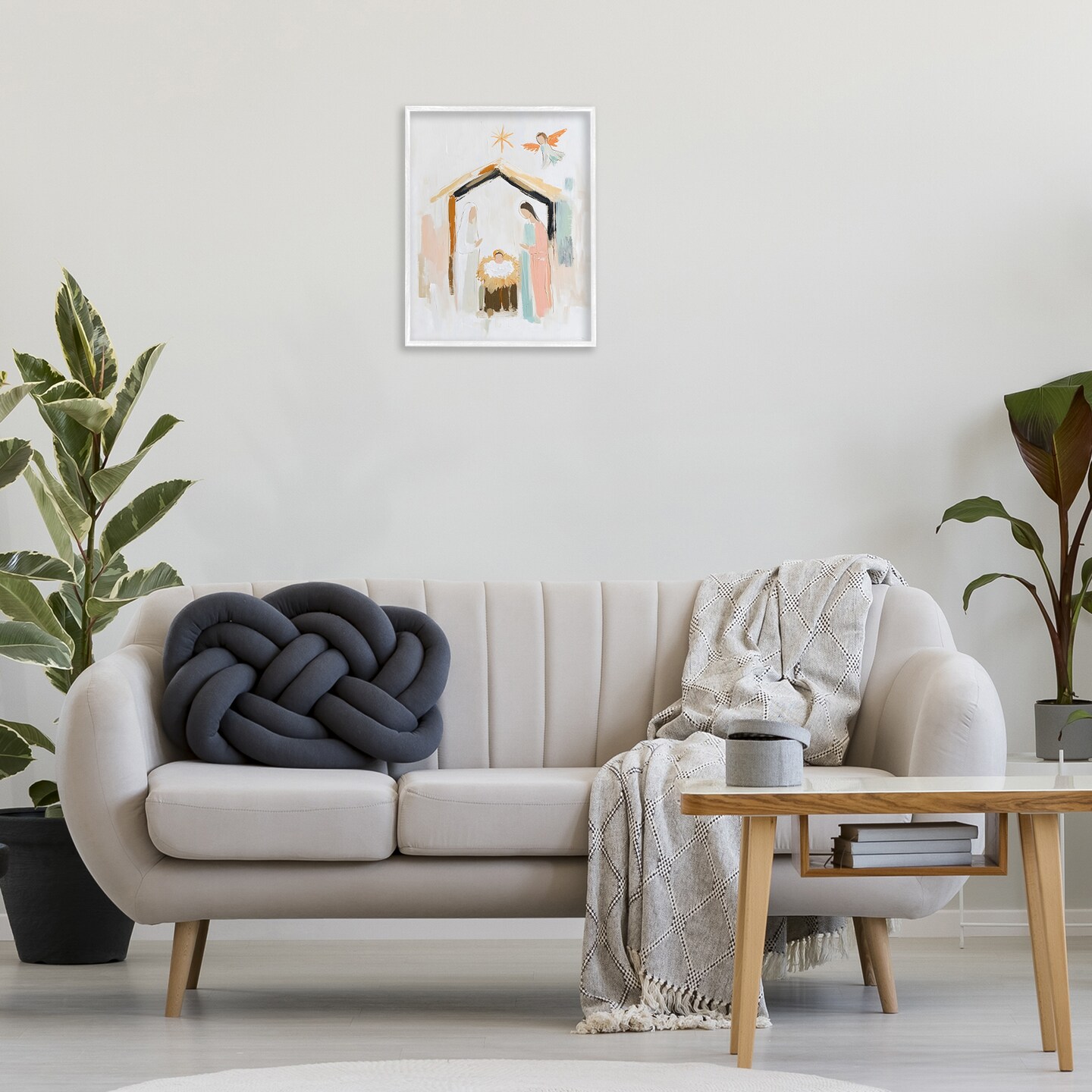 Stupell Industries Holy Nativity Abstract Scene Black Framed Giclee Art, design by Creative Studio