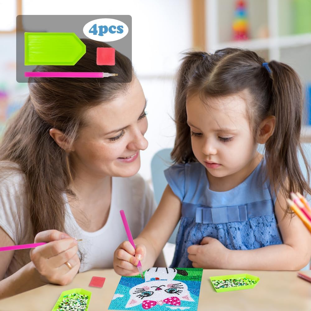4-Pack 5D Diamond Art Kits – Easy DIY Crafts for Kids Ages 8-12
