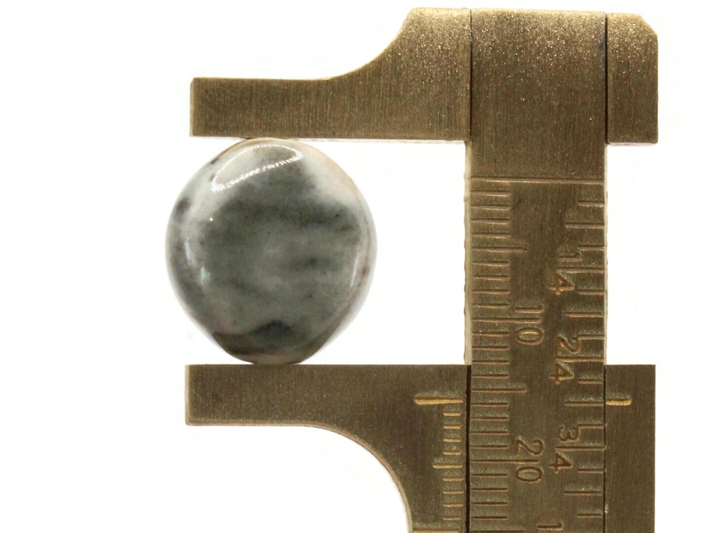 8 15mm Light and Dark Gray Ceramic Coin Large Hole Beads