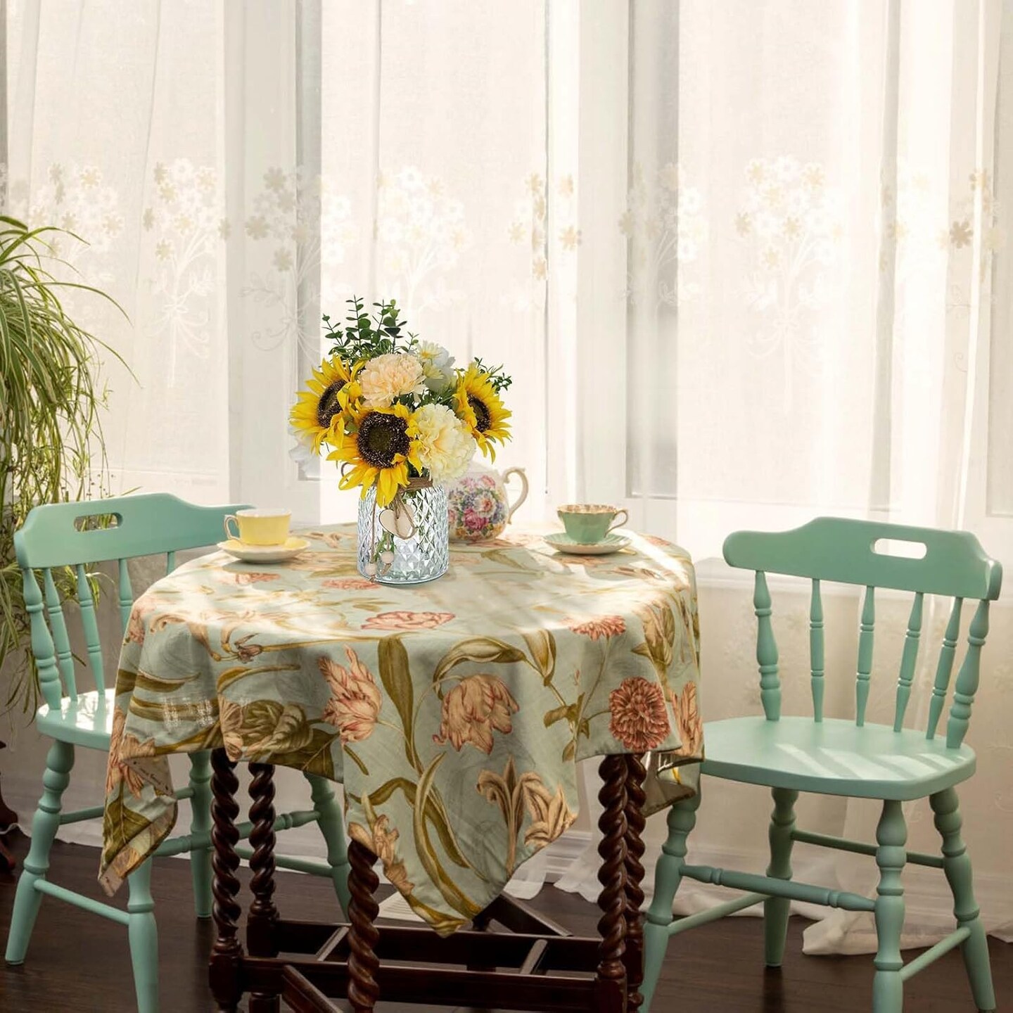 Fake Flowers in Vase,Artificial Sunflower Bouquets in Vase with a Flower Arrangement Holder,Table Centerpieces for Dining Room,Flower Centerpieces for Tables,Faux Flowers in Vase,Coffee Table Decor