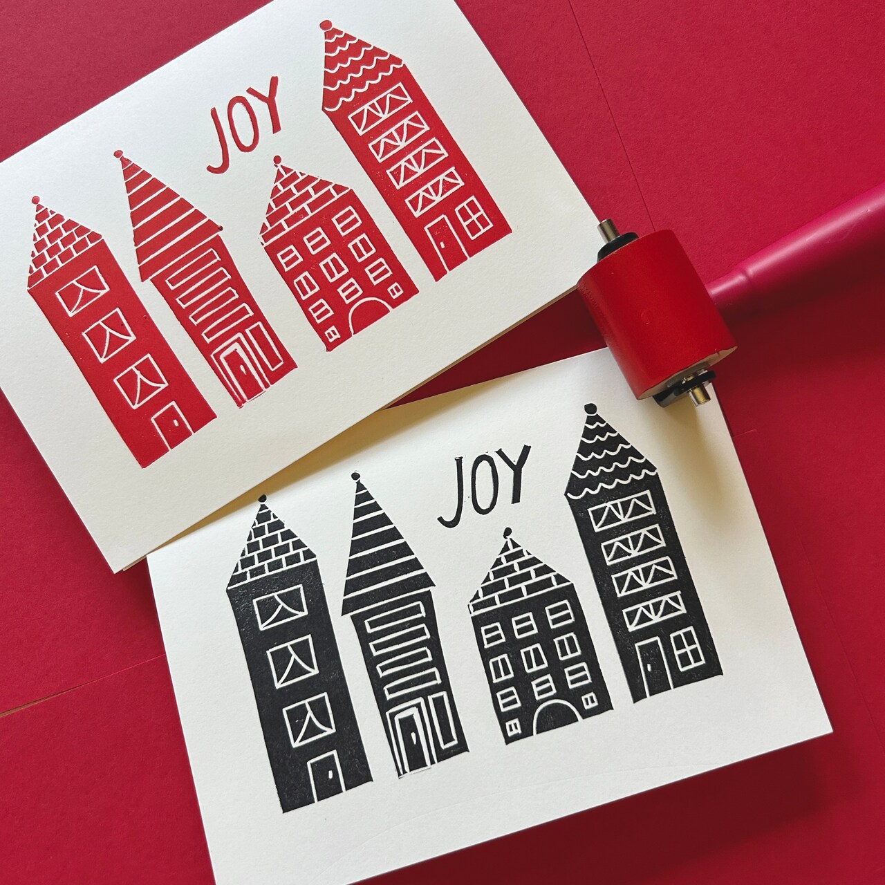 Blockprinted Holiday Cards