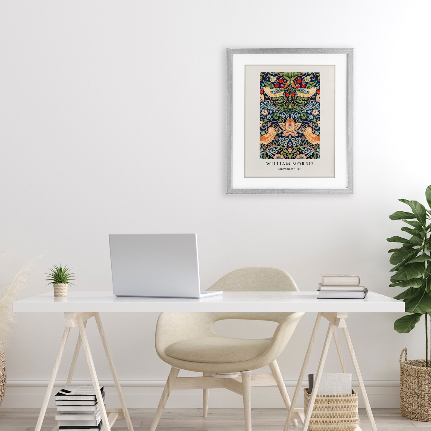 Stupell Industries William Morris Strawberry Thief Black Framed Print Under Glass, design by Vintage Hustle