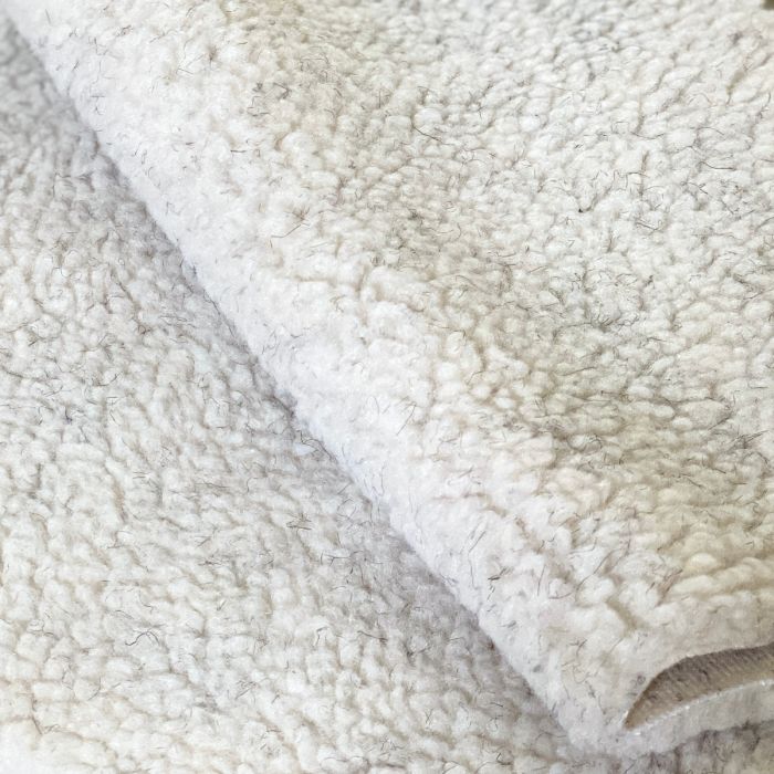 Solid Cream Berber Sherpa Fleece Fabric | By the Yard