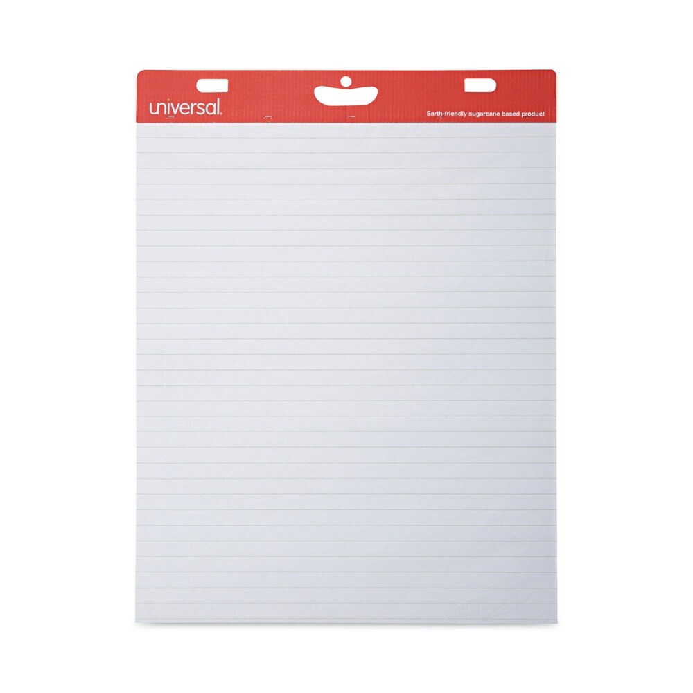 Universal 27 in. x 34 in. Renewable Resource Sugarcane Based Easel Pads - Ruled, White (50 Sheets/Pad, 2 Pads/Carton)