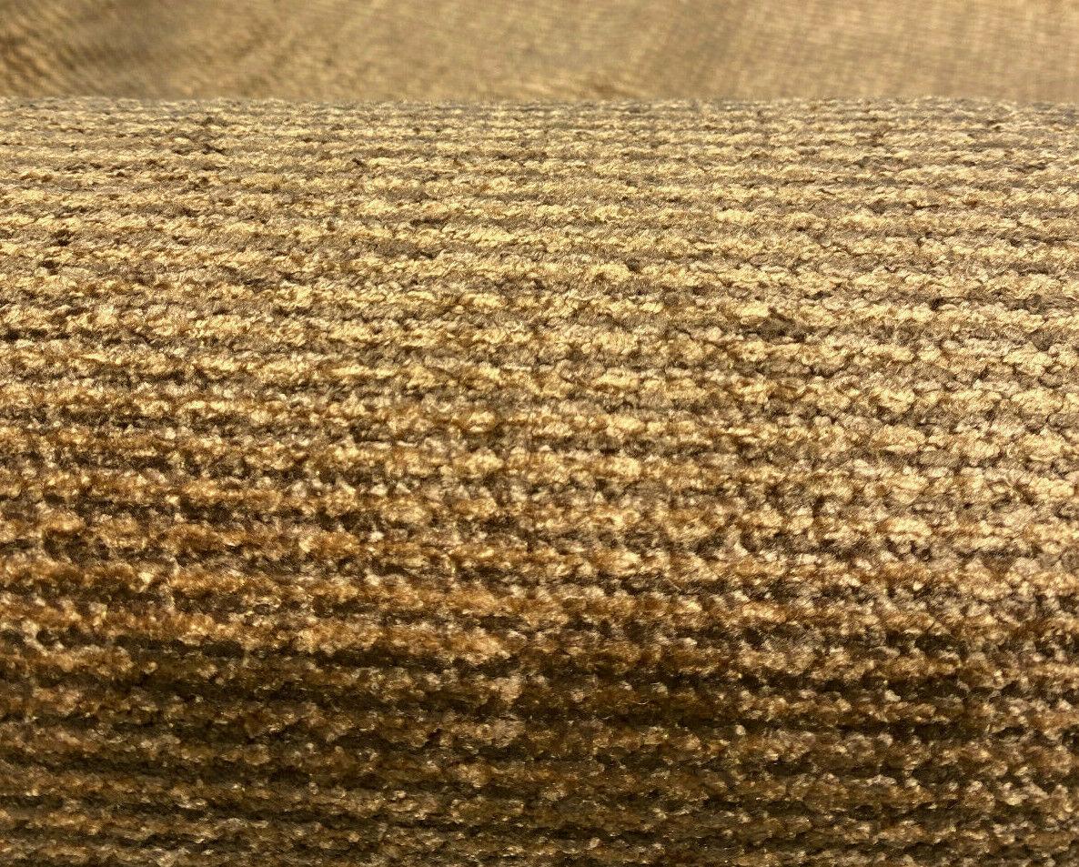 1 Yard Golden Brown Chenille Upholstery Fabric Soft Shiny Textured Durable 56 Inches Width