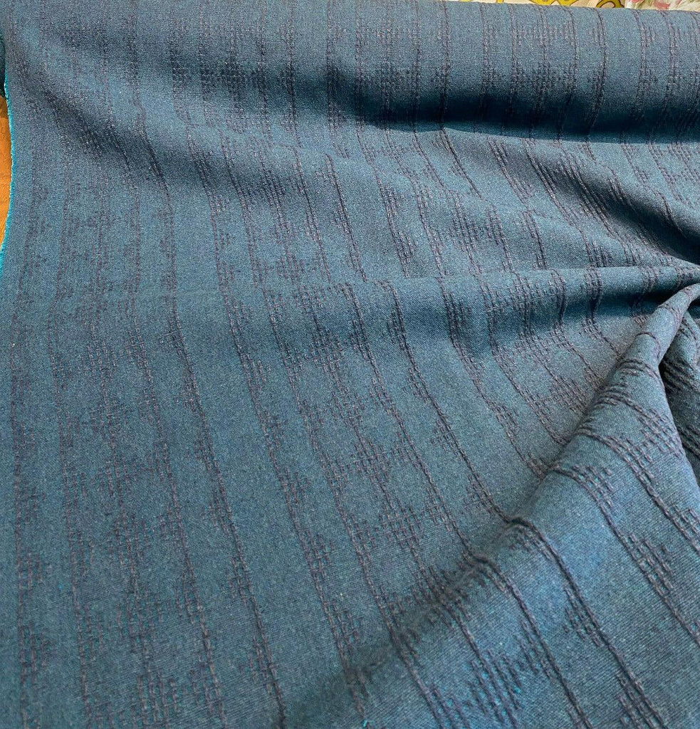 1 Yard Keystone Vertex Ocean Blue Woven Upholstery Fabric 54 Inch Width